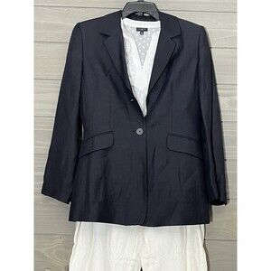 Ann Taylor Classic Linen Blazer Womens 8 Tailored Professional Office